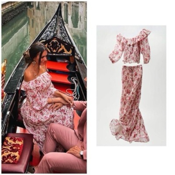 ZARA Floral Pink Maxi Skirt SIZE S NWT